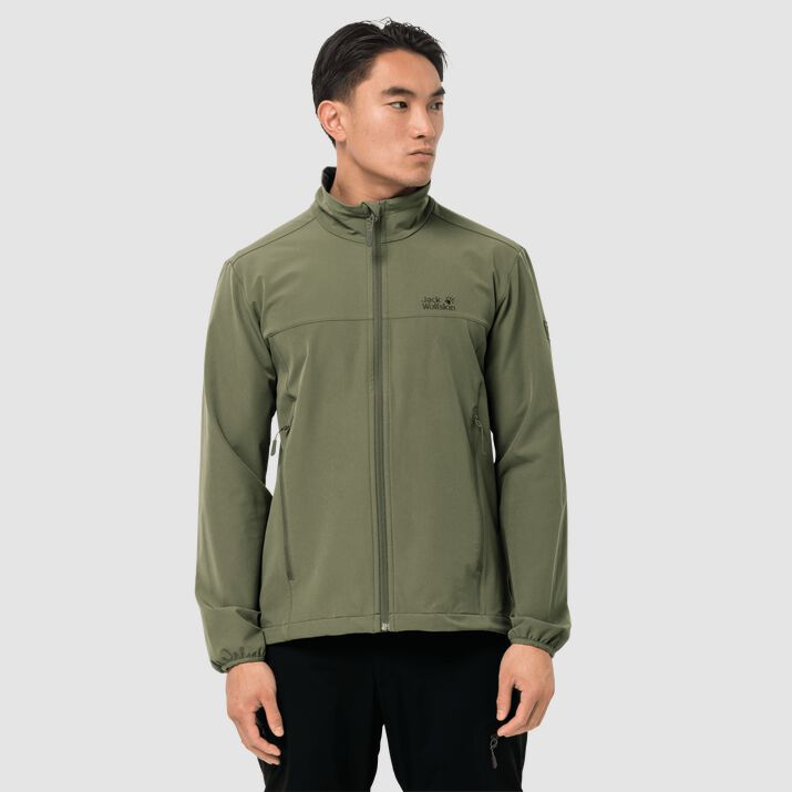 Chamarra Softshell Jack Wolfskin Crestview Hombre Verde Oliva Mexico-3815142